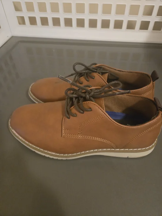 Big Boys Casual Brown Lace-Up Shoes - Classic Everyday Style