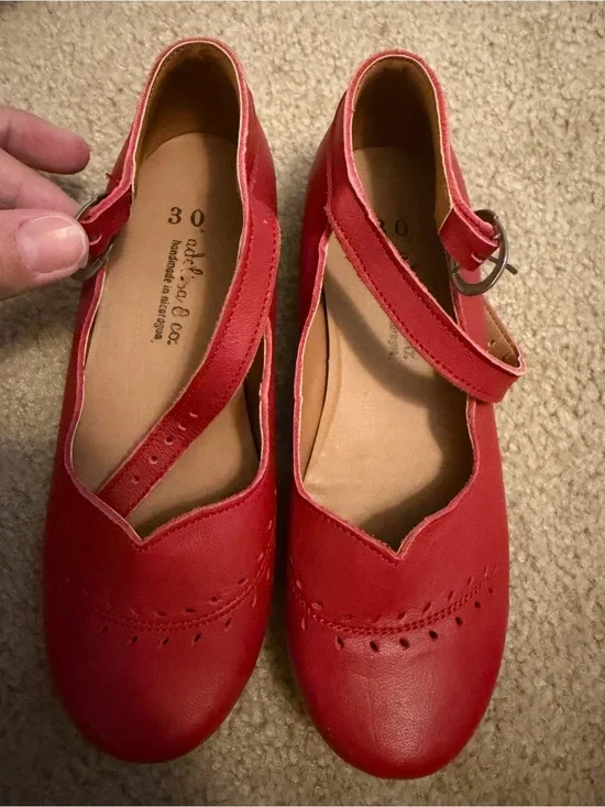 Adelisa and company Red leather girls shoes