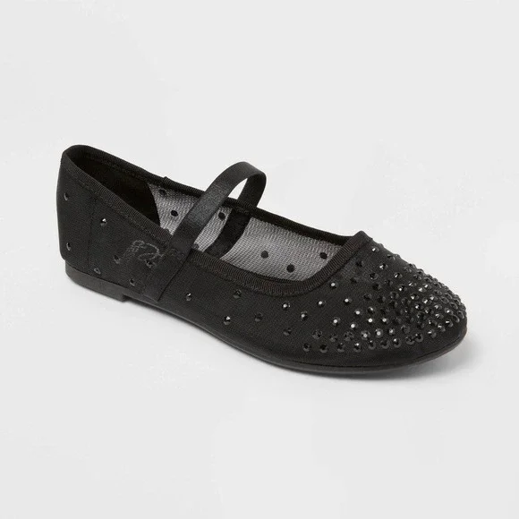 Little Girls Art Class Sybil Ballet Flats Black Size 13 New With Tags‎