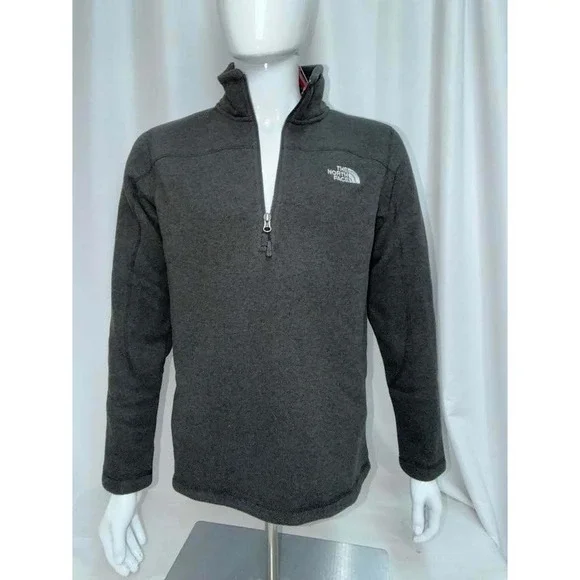 The North Face Mens Gordon Lyons 1/4 Zip Fleece Pullover TNF Black Heather S NWT