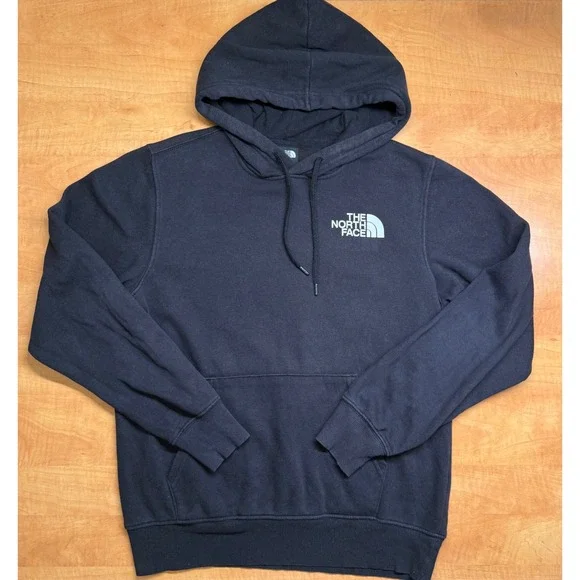 The North Face Mens Red Box Pullover Hoodie Black Small Graphic Sweatshirt