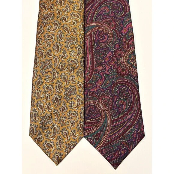 Vintage Redwood & Ross Robert Talbott Lot of 2 Silk Paisley Ties Italy USA