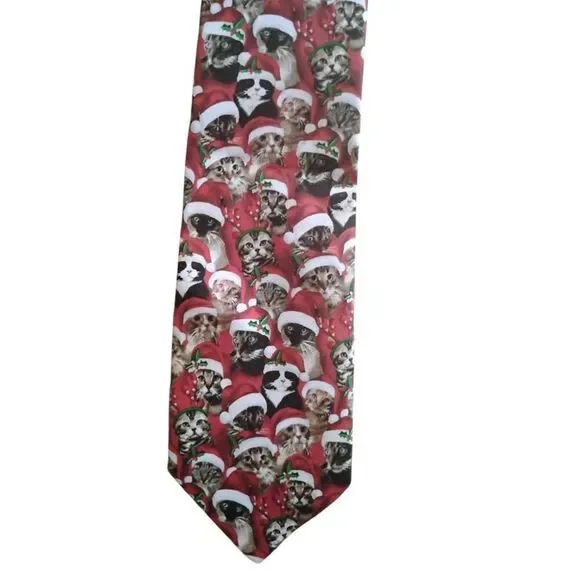 Men's St. Nicholas Red Kitty Cat‎ Neck Tie