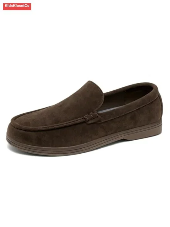 Kids Suede Loafers Slip-On Penny Dress Shoes Boys Casual Mocc