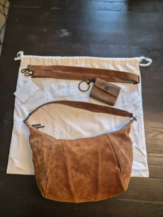Hamitt Suede Morgan Bag in Mahogany Brown