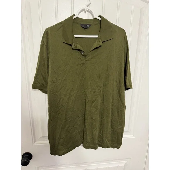 Banana Republic Polo Shirt Mens XL Tall Luxe Touch Performance Olive EUC