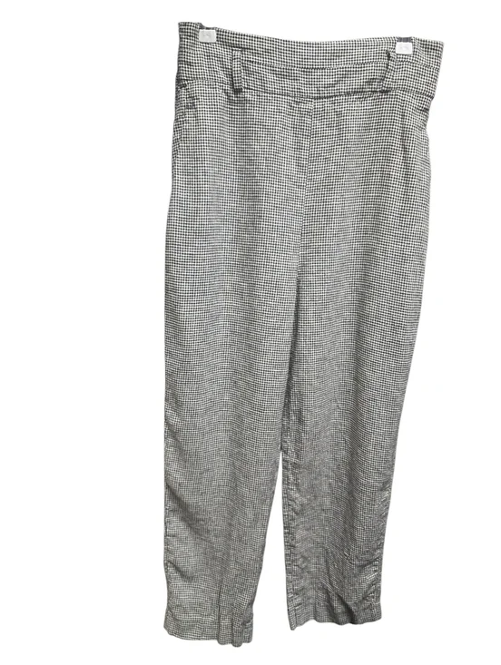 Zara Linen Blend High Waist Cropped Trousers Sz.M Belt Not Included