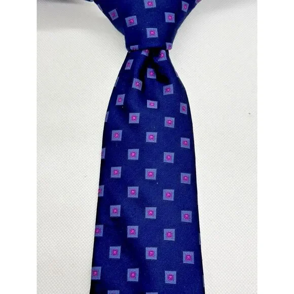 Michael Kors Tie Jacquard‎ Navy Pink Square 58