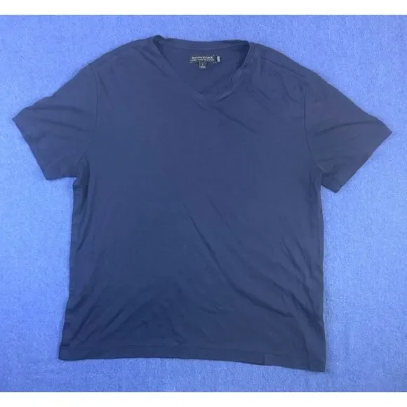 Banana Republic Mens Large Navy Luxury Touch Performance V Neck T Shirt