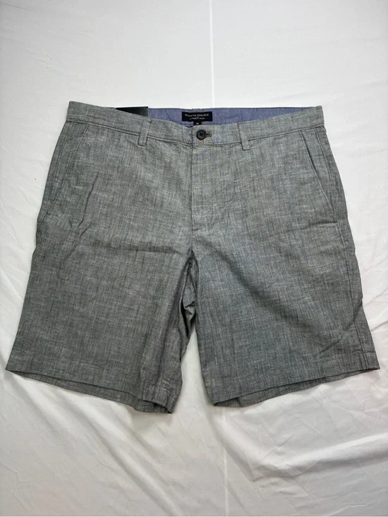 Banana Republic NWT Chambray Gray Slim Fit Flat Front Shorts Sz 36 9”inseam