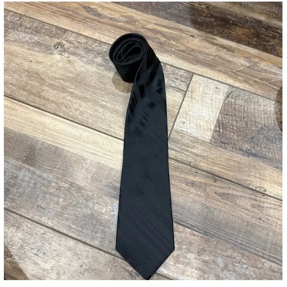 Arrow USA 1851 Mens Black Tonal‎ Striped 100% Silk Necktie Classic Formal Tie