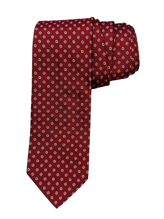 Brooks‎ Brothers Makers and Merchants Red White Diamond Tie Woven Italian Silk