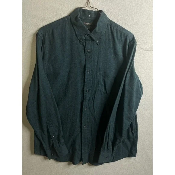 Banana Republic Button Up Flannel Men's Large Organic Cotton Long Sleeve NWT‎