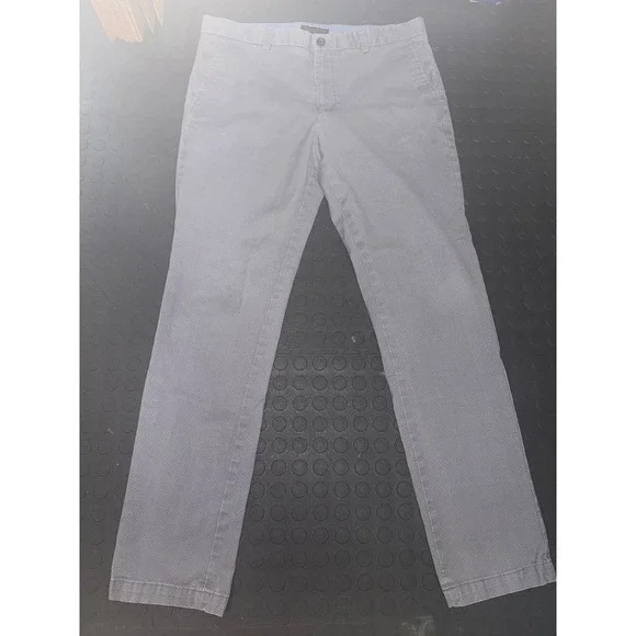 Banana Republic Fulton Skinny Chino Pants Mens 35x34 Grey Geometric Stretch