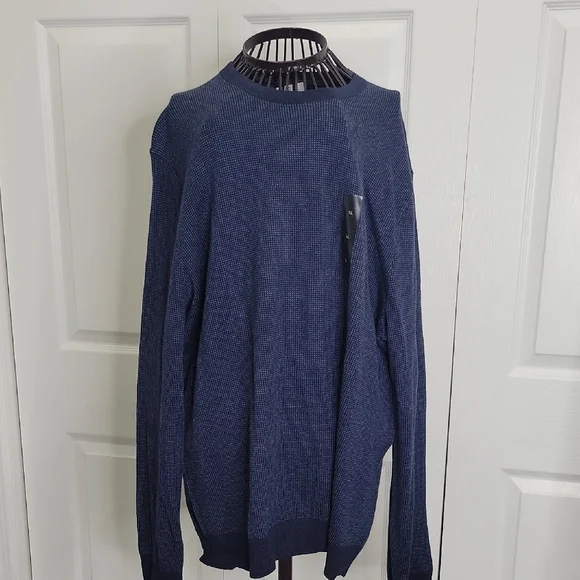 Banana Republic Men's Navy Crewneck Waffle Weave Pullover Men's Size XL NWT
