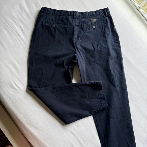 Banana Republic Lived-In Chino Athletic Fit Navy Blue Pants 34x30 Stretch Cotton