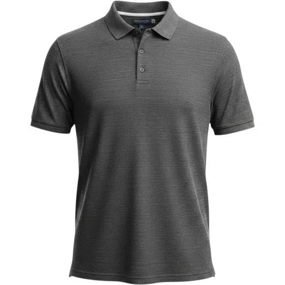 Banana Republic Mens Performance Pique Polo Shirt Gray Short Sleeve Pocket M