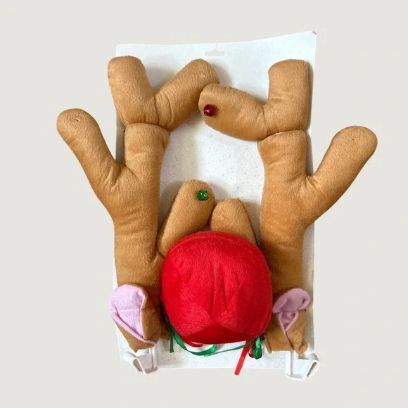 Reindeer Car Kit Unisex Tan Red Holiday Decor SIZE OS