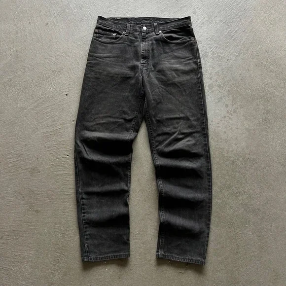 Vintage 90s Levis 550 Jeans Size 34x34 Black Dark Wash Denim Relaxed Straight‎