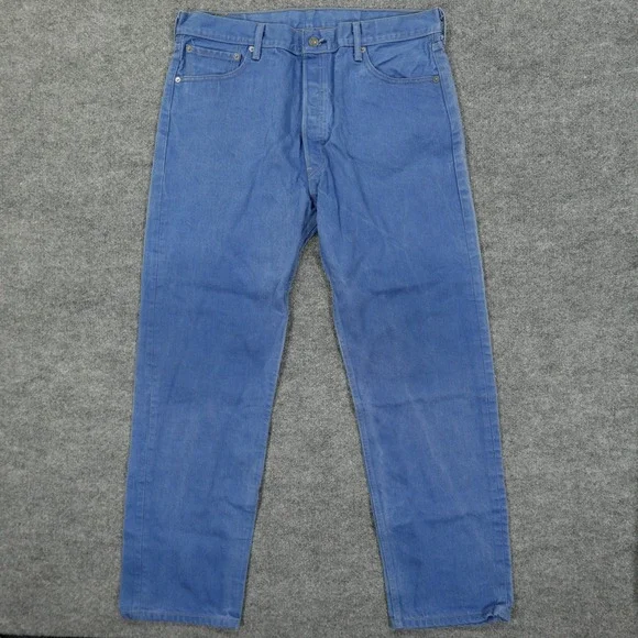 Levi's 501 Jeans Mens 38x34 Blue Original Fit Straight‎ Leg Button Fly Denim