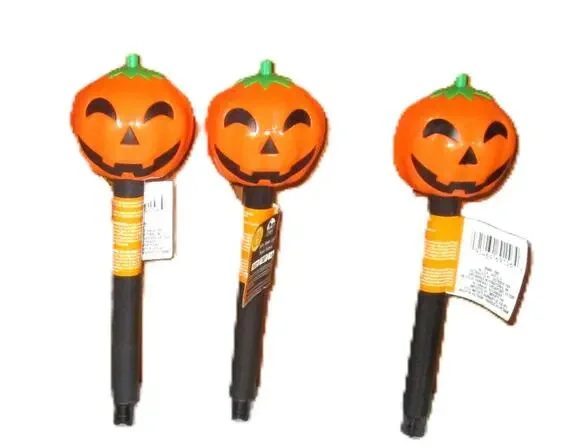 Solar Pumpkin Stake Lights Outdoor Halloween Pathway Decor LED Garden Lights