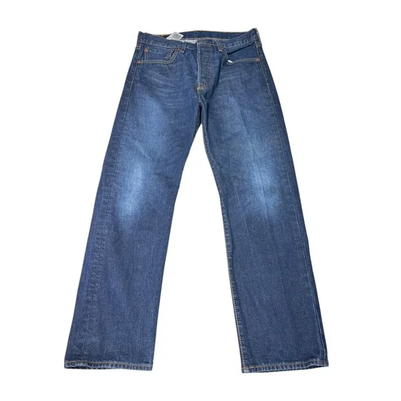 Levi's 501 Mens Dark Wash Button Fly Straight Leg‎ Jeans W32 L29