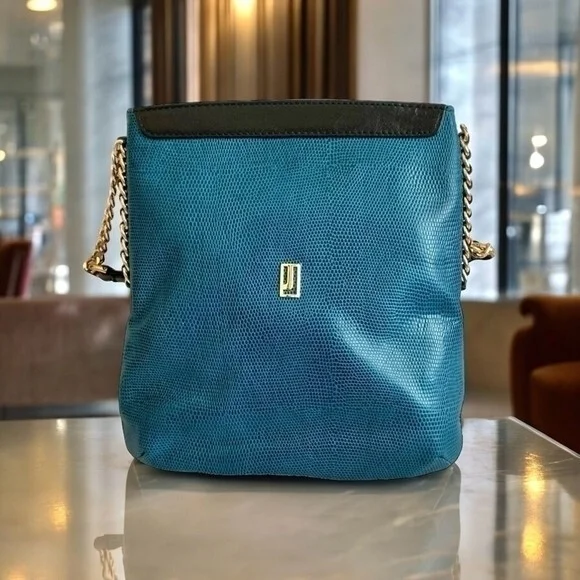 Jafferjees Turquoise Black Snake Skin Shoulder Crossbody Bag 10