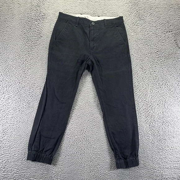 Levi's Pant Mens 33x27 Black Cotton Jogger Tapered Leg Travel‎ Workwear Stretch