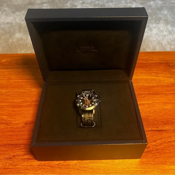 Polo by Ralph Lauren Black Dial and Black Strap Men's Watch