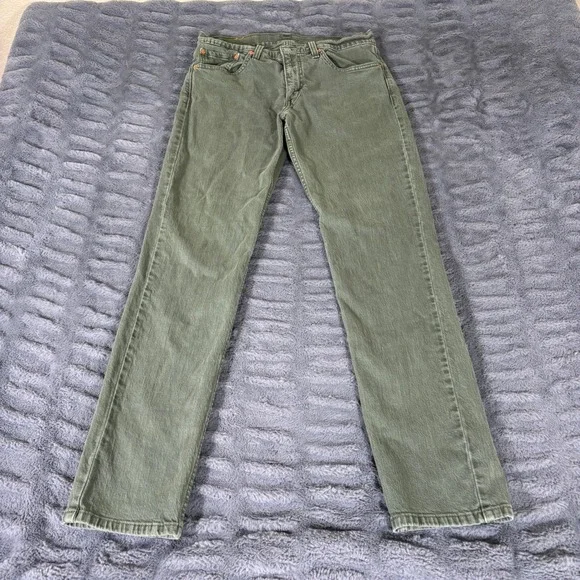 Levis 511 Slim Fit Jeans Mens 31x32 Olive Green Sage Stretch Denim AR813