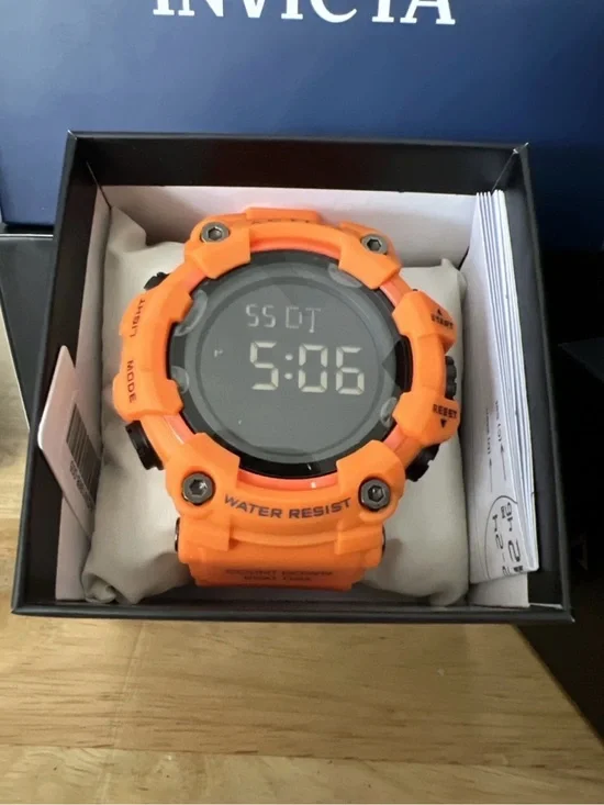 Invicta Orange Digital Sport Watch with Black Dial