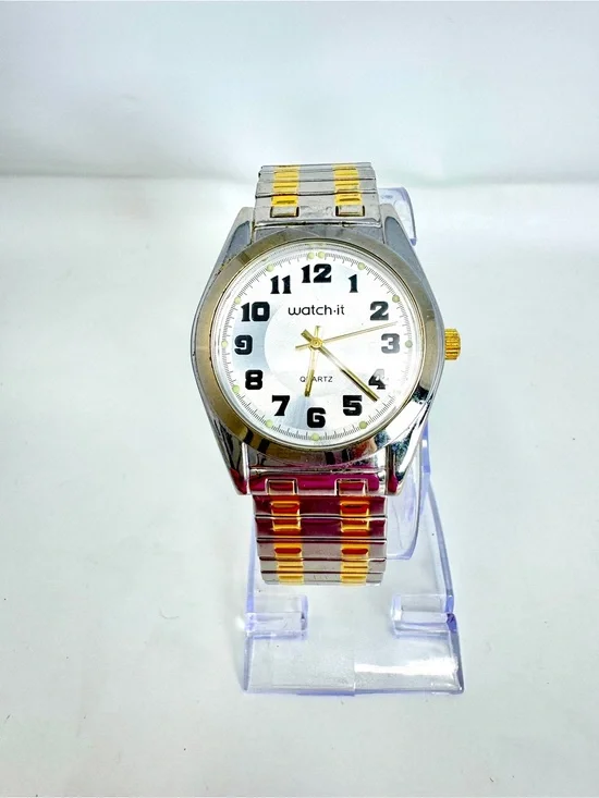 Watch-It MLN3210 Two-Tone Classic Expansion Band Watch - Excellent Condition New