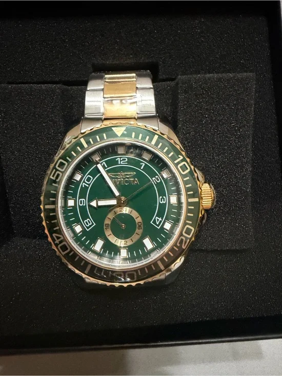 Invicta ProDiver Two-Tone Green Dial Stainless Steel Watch