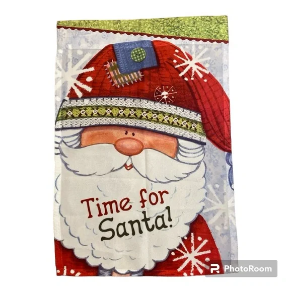 Time for Santa Garden Flag