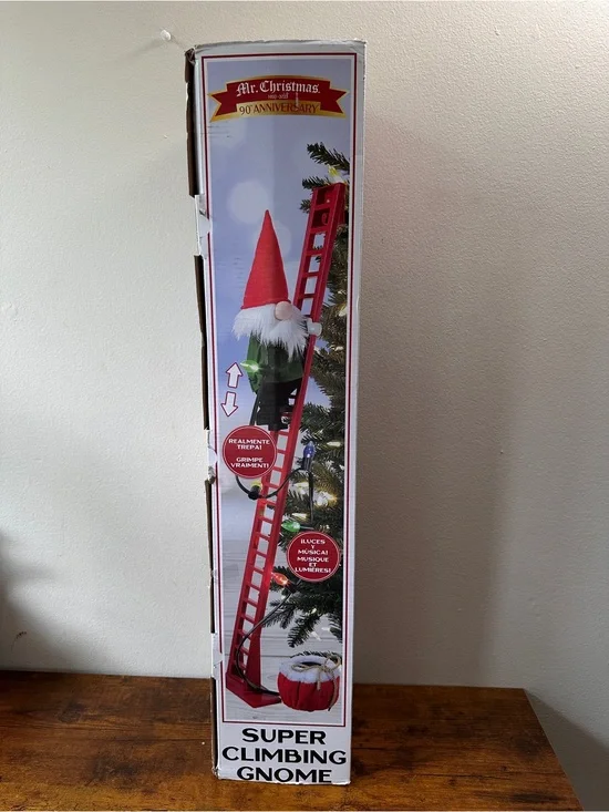 Mr‎ Christmas Super Climbing Gnome 90th Anniversary Animated Lights Music