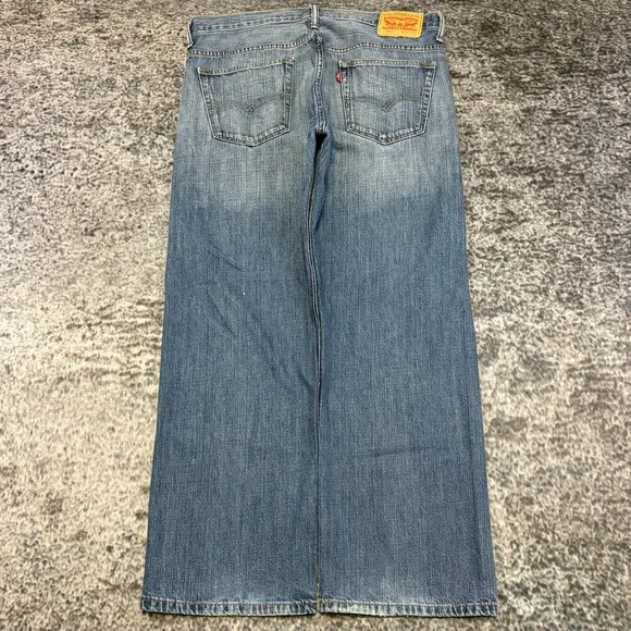 Levi's 569 Jeans Loose Straight Mens 36x29 Blue Faded Baggy Casual Denim