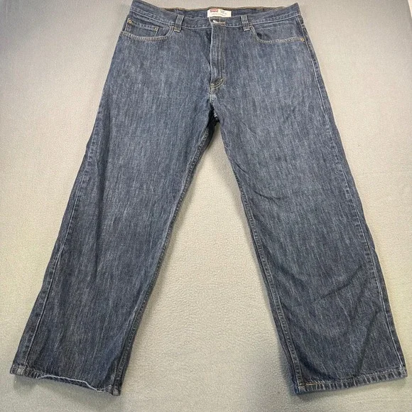 Levis 569 Loose Straight Jeans Mens 40x30 Dark Wash Blue Denim 100% Cotton