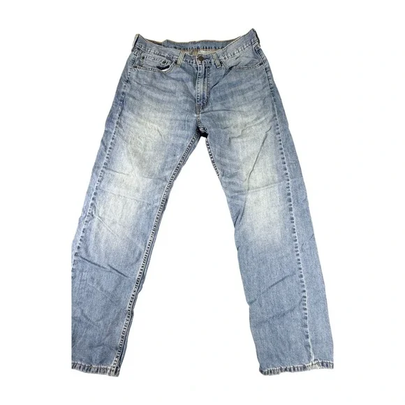 Levis 505 Regular Fit Light Wash Blue Denim Jeans Mens 36x32 (Measures 36x28)