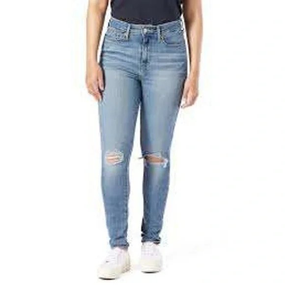 Levis‎ 512 Slim Taper Distressed Light Wash Jeans Mens 29x30 Blue Denim