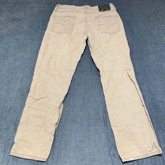Levi's 514 Jeans Mens 32x30 Beige Denim Cotton Stretch Regular Fit Straight Leg