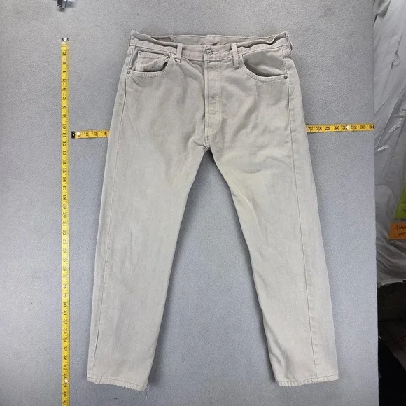 Vintage Levis 501 Jeans Mens Gray‎ Made In USA 90s Button Fits 34x29