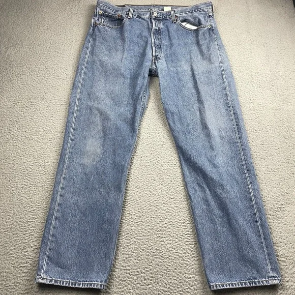 VTG Levi's 501 Jeans Mens 36x30 Measured Blue Button Fly Straight Leg Y2K