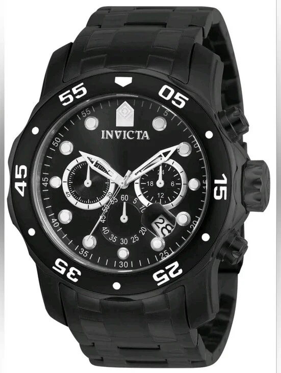 Invicta ⌚️ Pro Diver SCUBA Men's Watch - 48mm. Black 0076 Chronograph Chunky