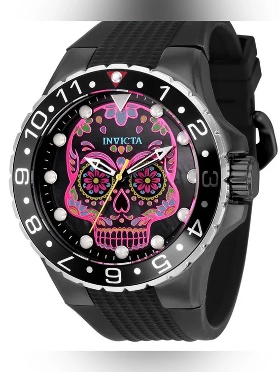 New Invicta Aviator Dia De Los Muertos Men's Watch w/ Mother of Pearl Dial - 50m