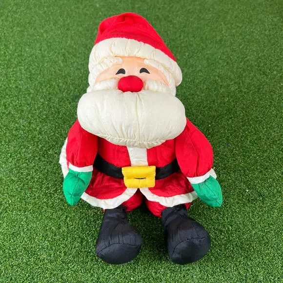 Vintage Hallmark Puffy Nylon Santa Claus Plush Toy 13