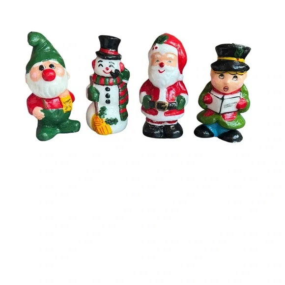 Deadstock 1970s Interpur,‎ Made in Korea, Set of 4 5” Tall Holiday Candles