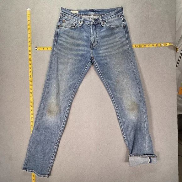 Levis Selvedge Jeans‎ Mens Blue 511 Slim Straight Whiskers Honeycomb Fits 27x30