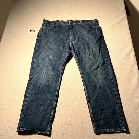 Levi's 505 Jeans Mens 42x30 Blue Denim Stretch Pockets Medium Wash‎ Straight Leg