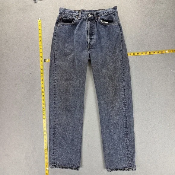 Vintage Levis 501 Jeans‎ Mens Blue Straight Button Fly Made USA Fits 28x30