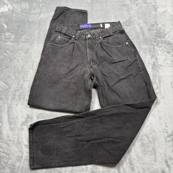 Vintage Levi's Silver Tab Baggy Jeans 90s Made In USA Black Wide Leg Denim 32x36